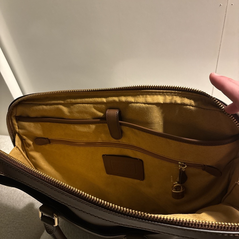 Coach Men's Brown Leather Briefcase with Gold Hardware - Picture 6 of 7